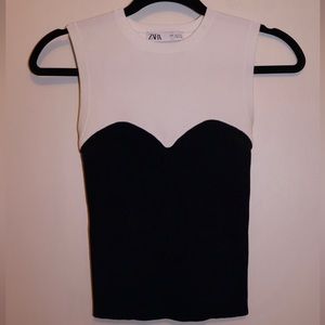 Zara Knit Top Bustier Detail
